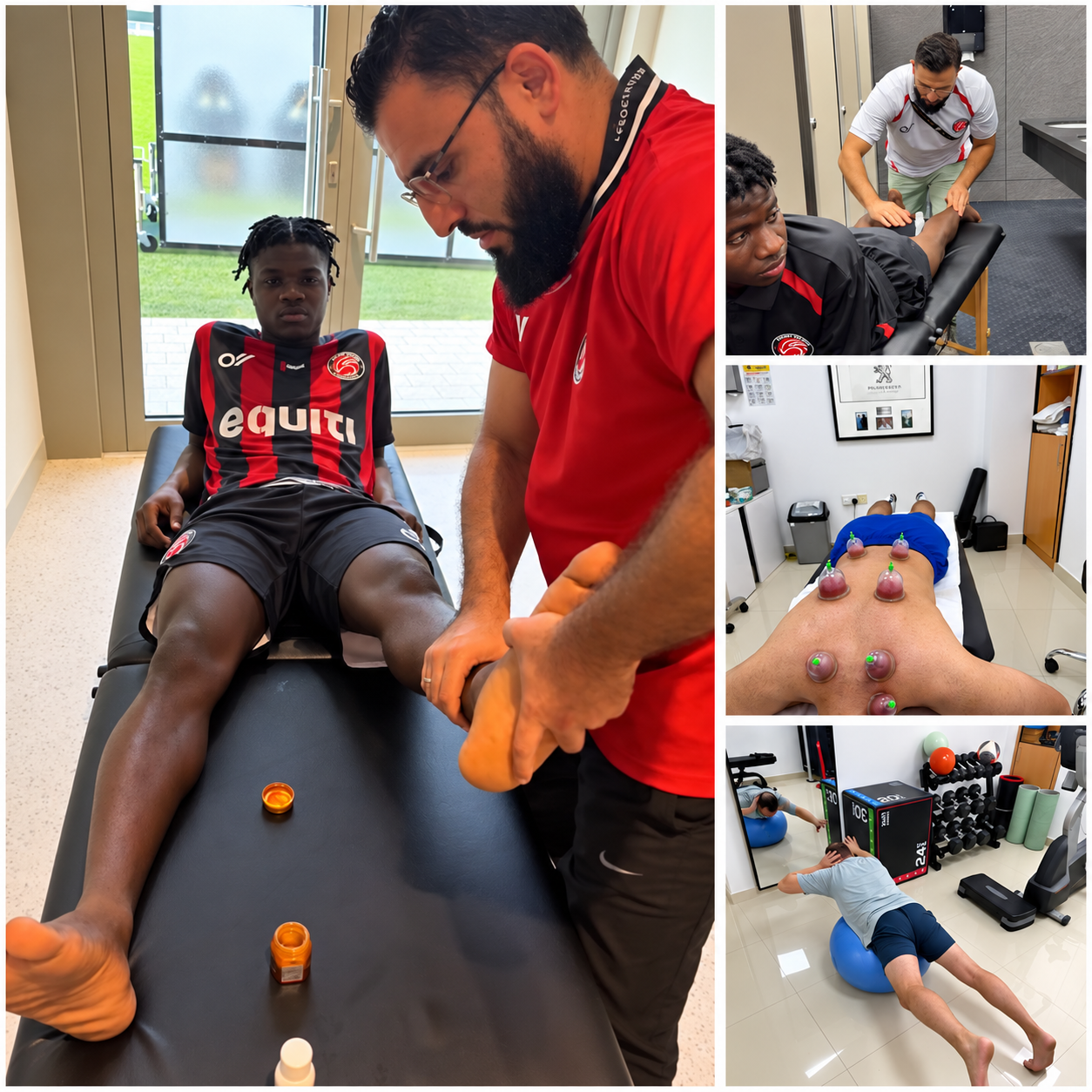 AK PHYSIO physiotherapist providing hands-on treatment and sports rehabilitation to an athlete